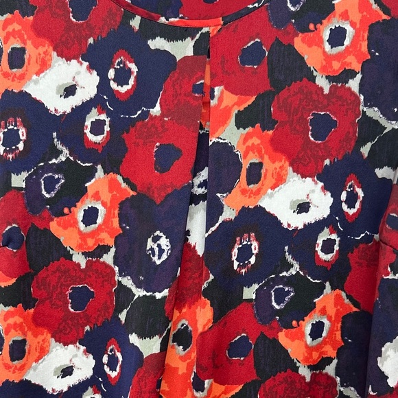 Marks & Spencer Vibrant Red and Navy Floral Dress - Picture 7 of 12